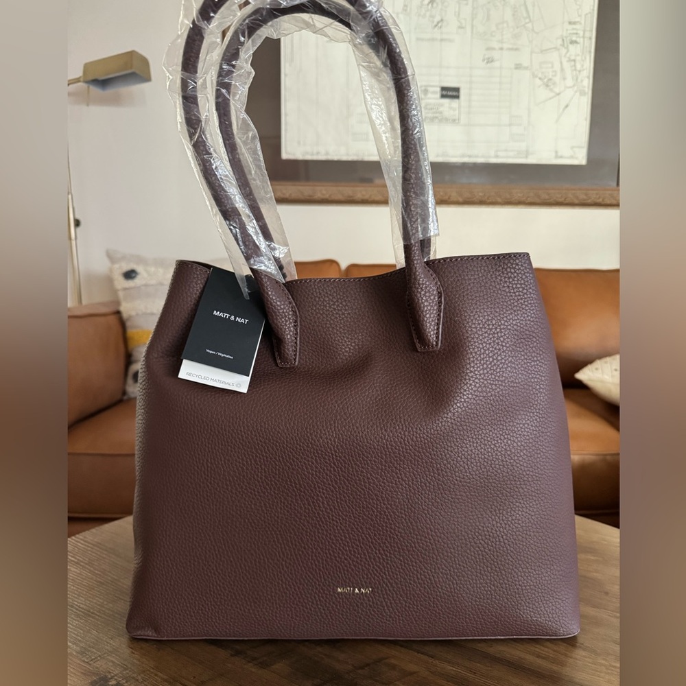 Matt & Nat “KRISTA” Vegan Satchel Tote bag - chocolate brown NWT